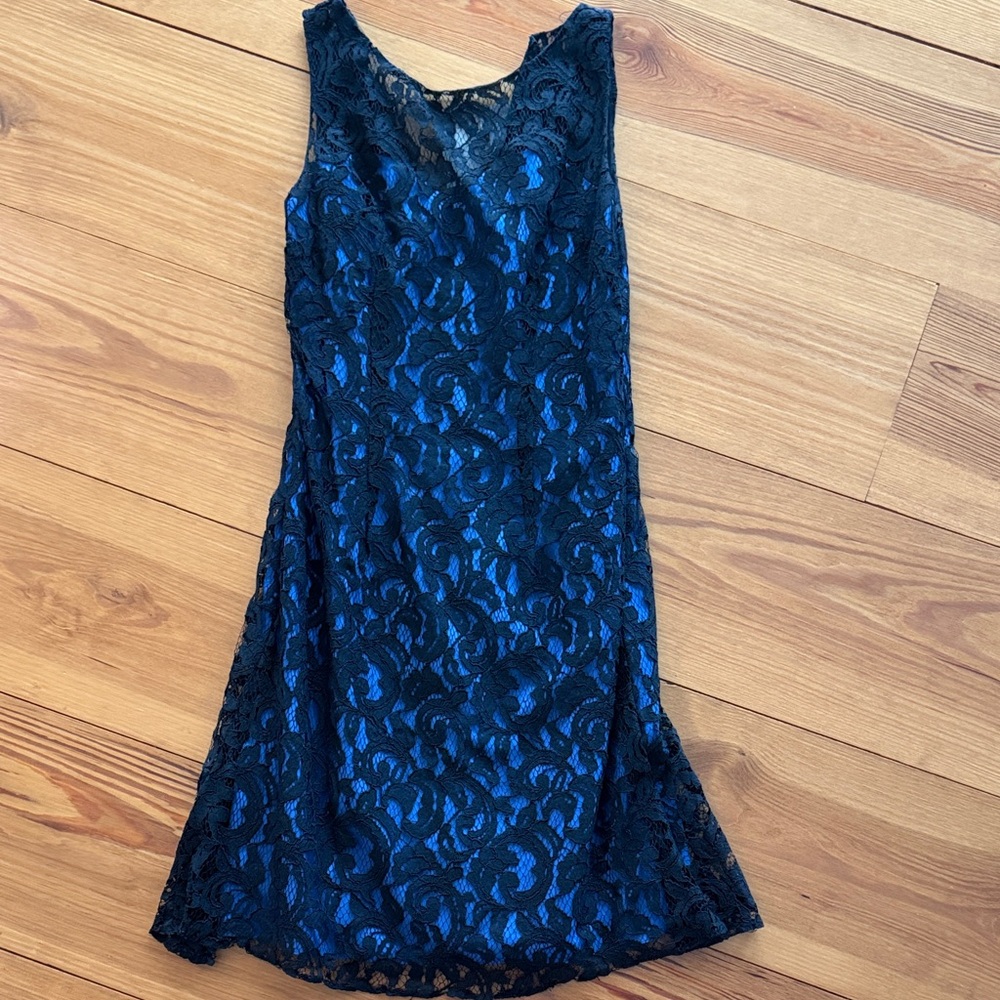 Jasmine Black and Blue Lace Dress